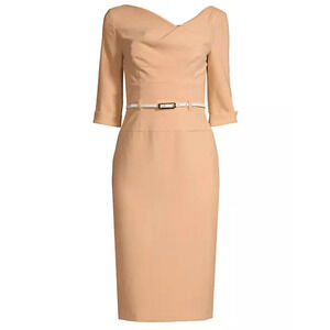 Black Halo Jackie O 3/4 Sleeve Sheath Dress NEW Fresco Size 4